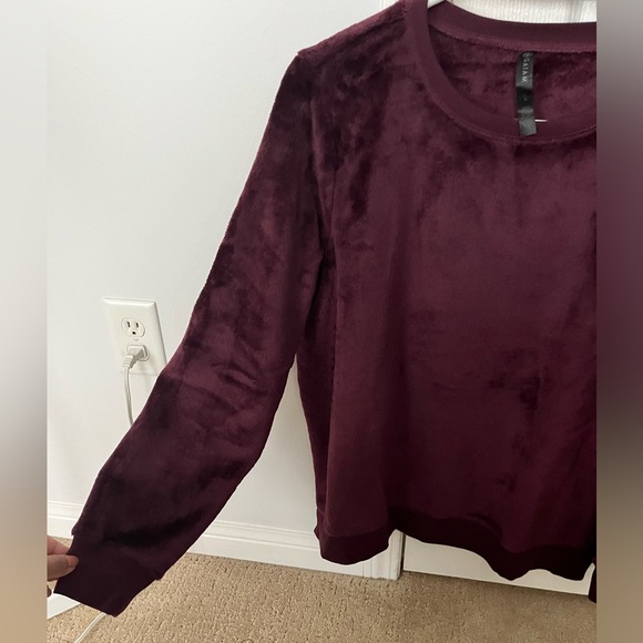 Velour or Velvet Plum Purple Long Sleeve Sweater - Picture 2 of 2